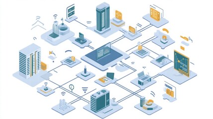 smart city network infrastructure illustration
