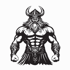 Tyr Nordic Mythology God Image vector isolated on white background.