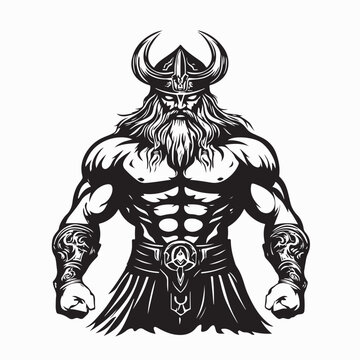 Tyr Nordic Mythology God Image vector isolated on white background.