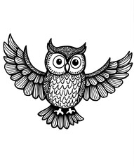 Fototapeta premium Wise Owl Spreading Majestic Wings Design