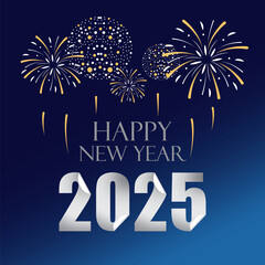 happy new year background vector simple color design