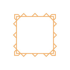 Decorative Square Frame Border with Geometric Lines and symmetrical floral pattern Vector Elements