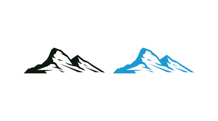 mountain silhouette icon vector set for logo. Mountain silhouette - vector icon. Rocky peaks. Mountains ranges. 