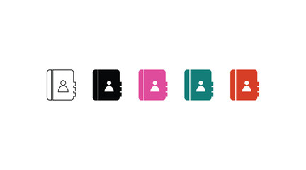 contact book set icon with white background vector stock illustration. Phonebook vector glyph icon.