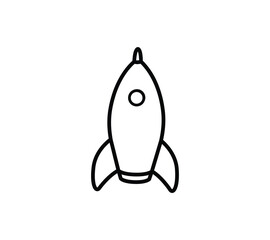 Set of rocket vector icons. Launch spaceship or spacecraft. Rocket fast flying for space. New business start up.