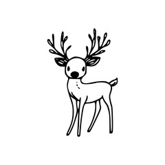 a drawing cartoon of a deer  