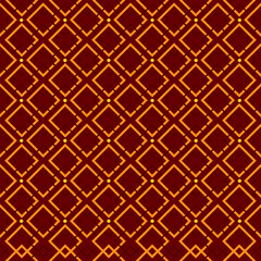 A seamless pattern of intersecting lines forming a grid of squares in a deep, rich red color with golden accents. The pattern is minimalist and modern, with a clean and simple design