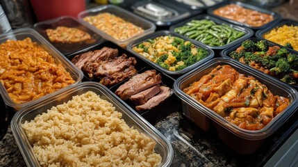 Fototapeta premium Meal prep saves time during busy weekdays.