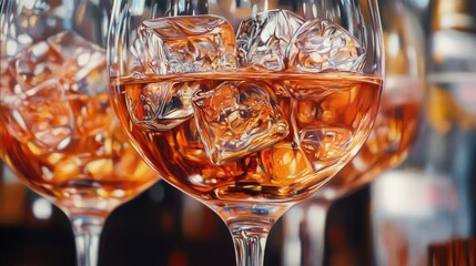 Aperol Spitz in a glass. Selective focus.