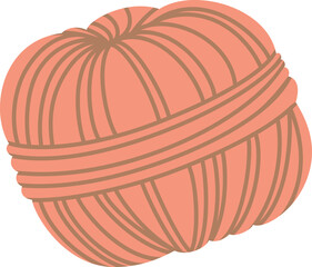 Pink ball of yarn wrapped in soft brown string, isolated against a white background, waiting for a skilled knitter or crocheter to begin crafting cozy handmade creations