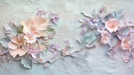pastel floral 3d wall art
