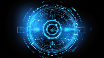 Fototapeta premium Advanced Blue Futuristic HUD Technology Interface Display