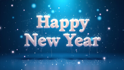 Happy New Year Celebration Greeting. Concept of beginning, celebration, and happiness.