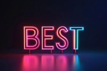 Text "BEST" , 3d rendering , mockup photoshop & style photo shop