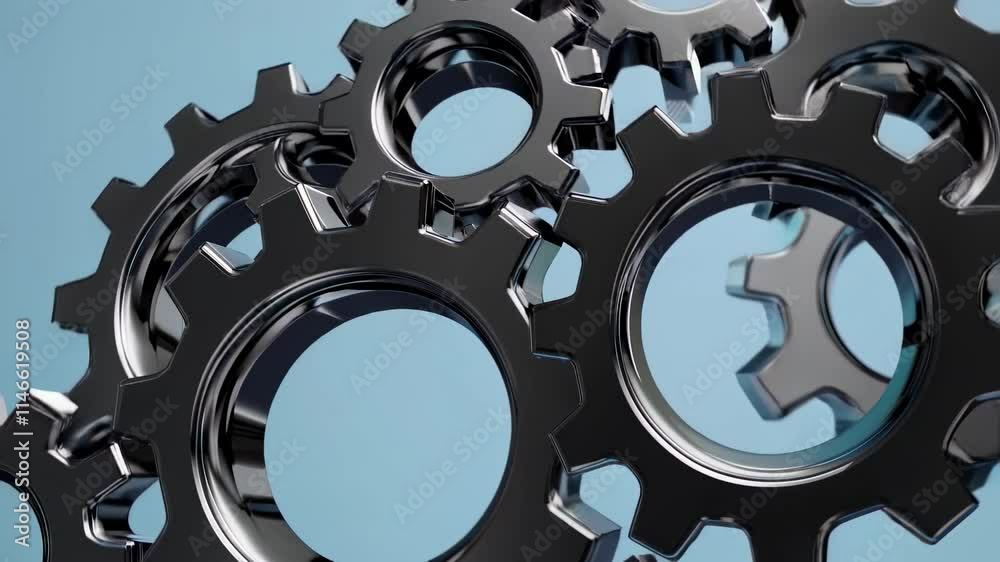 Aufkleber moving gears create a dynamic visual representation of machinery in a modern workspace