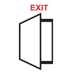 Print Walk through evacuation door icon. Outline Walk through evacuation door vector icon for web design isolated on white background
