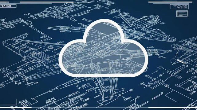 Blueprint design of a military aircraft showcasing detailed engineering and specifications in a technical illustration