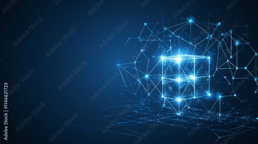 Poster networked cube digital data structure visualization