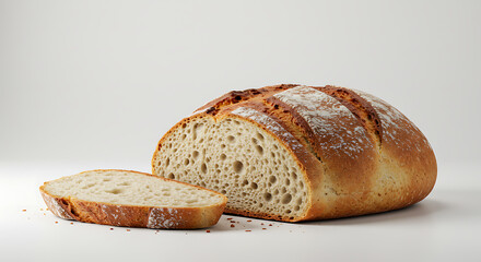 Crusty Loaf of Bread Sliced Bakery Food Photography Still Life