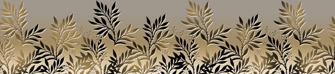 New modern floral border for textile print