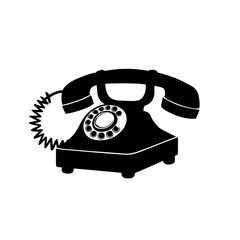 Classic Black Telephone Illustration