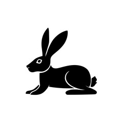 Obraz premium Black Hare Silhouette Illustration