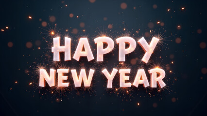 Happy New Year Celebration with Sparkle Fireworks. Concept of beginning, new year, and celebration.