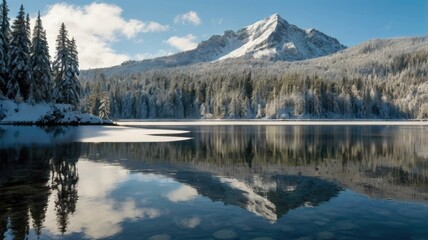 Winter magic: snowy landscapes, mountains, forests, frozen lakes, and cozy cabins &mdash; a fairytale of nature in every moment