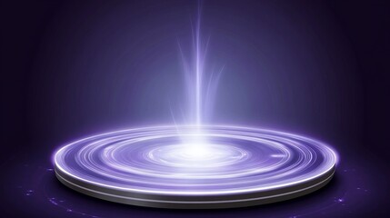 Fototapeta premium Purple Energy Vortex on Circular Platform