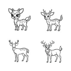 Cute Deer Silhouette Vector Illustration