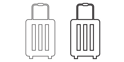 Suitcase icon Thin line art collection