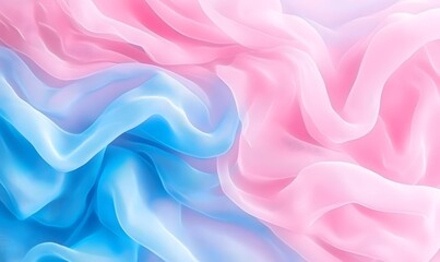 Obraz premium Soft, swirling pink and blue translucent fabric.