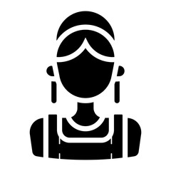 amish woman glyph icon
