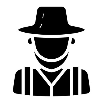 amish man glyph icon