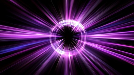 Radiant Purple Light Burst with Glowing Ring Abstract