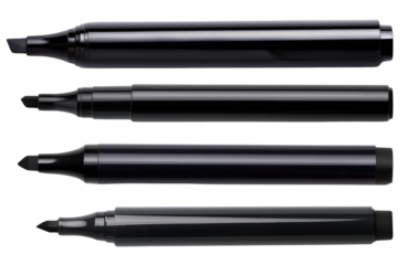 A collection of black markers, ideal for artistic or design applications.