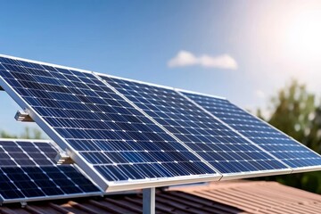 Green innovation: solar panels on home rooftops for sustainable energy.