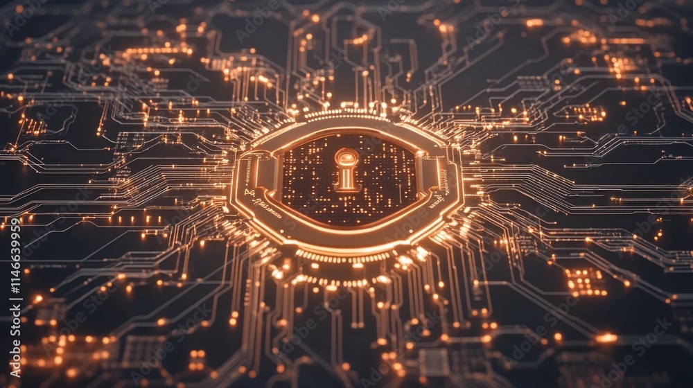 Poster secure digital network encryption system cybersecurity key