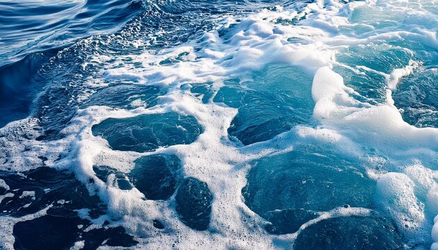 Abstract Ocean Foam Patterns Close up of sea foam on ocean waves.s texture for brackground