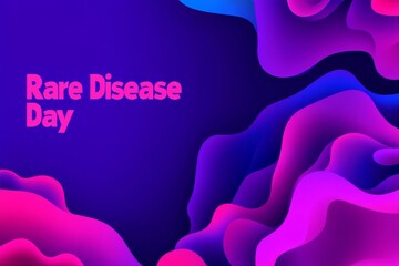 Vibrant Abstract Design Celebrating Rare Disease Day with Dynamic Curves and Gradient Colors