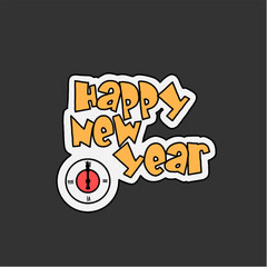 happy new year clock.EPS