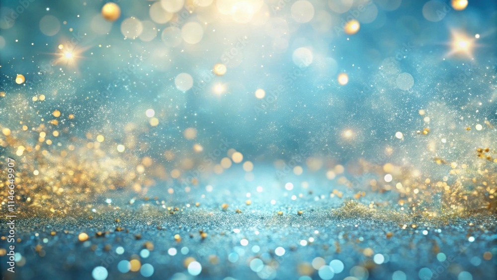 Poster Abstract Sparkling Background with Golden Shimmer and a Teal Gradient