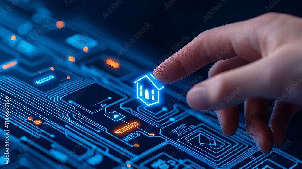 Poster a cutting-edge home automation system, integrating ai and iot for a seamless experience.