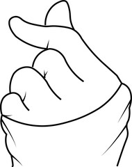 Finger heart vector illustration drawing