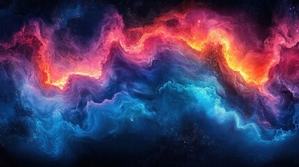 Fototapeta premium A vibrant cosmic scene showcasing swirling colors and nebula-like formations in space.