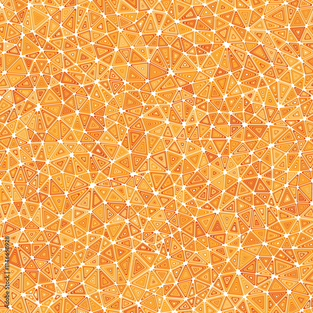Poster triangles background. multiple repeated inner triangles. small shape size. mono-tone colored style. 