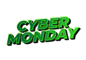 Cyber monday. Text effect in 3 dimensions look, good for social media ads