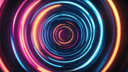 Obraz premium abstract neon circle lights background