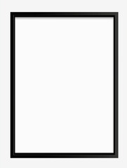 Thin Black Rectangular Metal Frame on Transparent Background