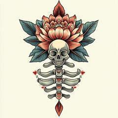 Tribal Neck tattoo flash illustration